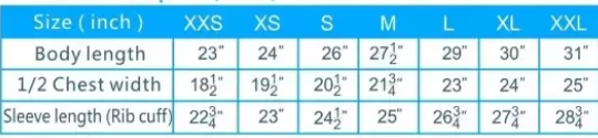 Size Chart