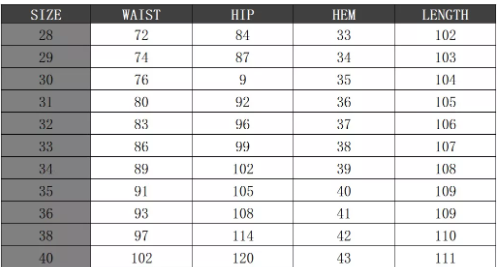 Size Chart