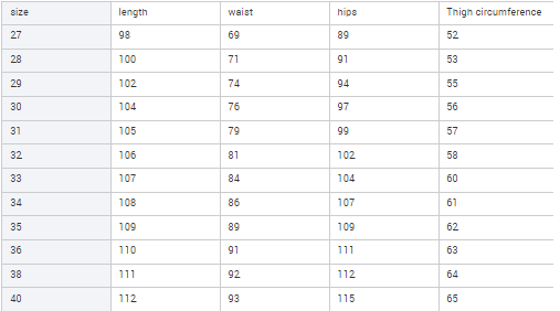 Size Chart