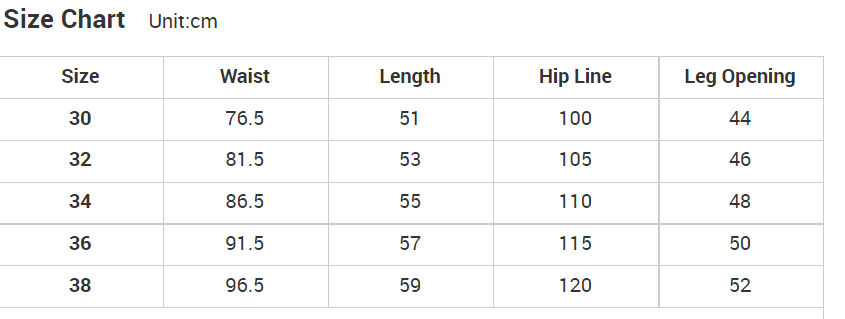 Size Chart