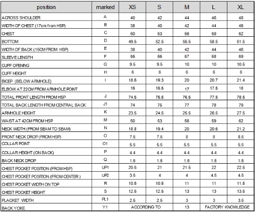 Size Chart