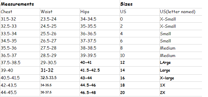 Size Chart