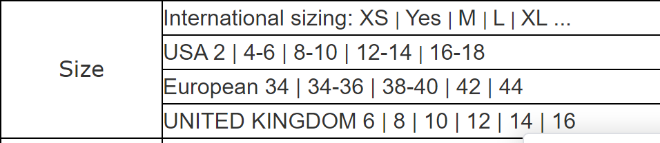 Size Chart