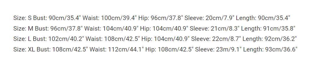 Size Chart