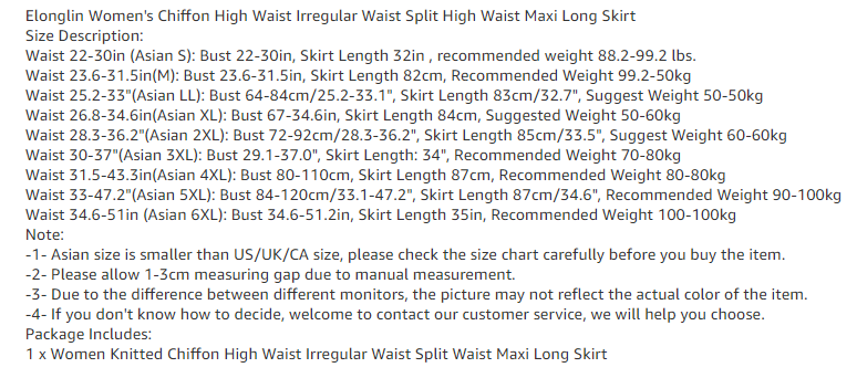 Size Chart