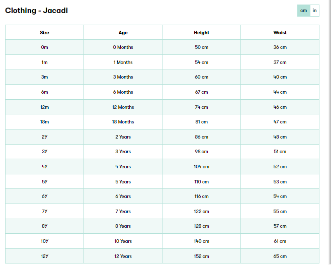 Size Chart