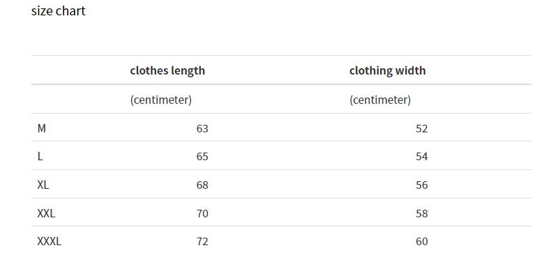 Size Chart