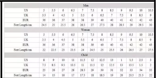 Size Chart