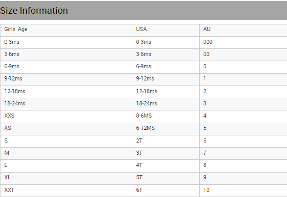 Size Chart