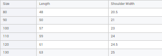 Size Chart