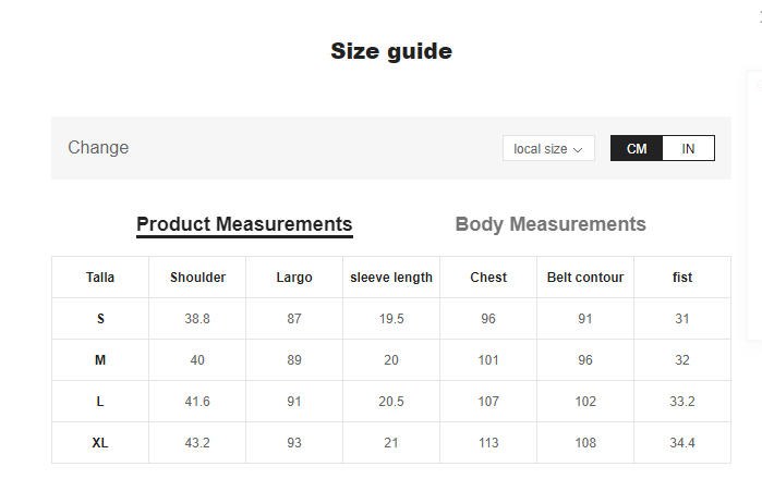 Size Chart