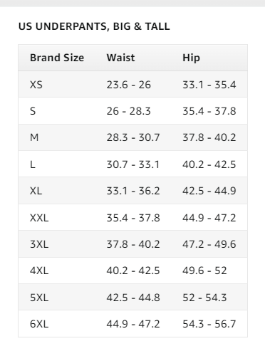 Size Chart