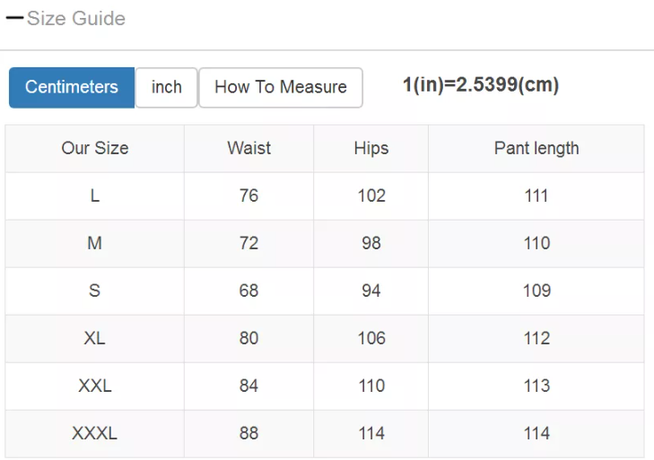 Size Chart