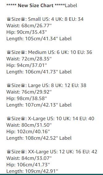 Size Chart