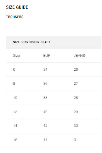 Size Chart