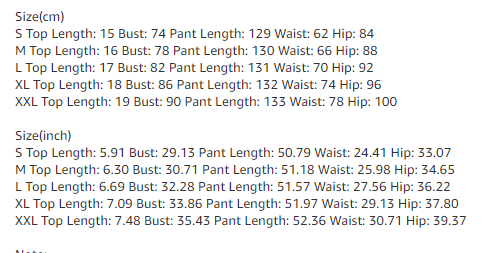 Size Chart