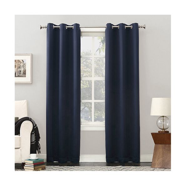 Ihome Heavy Blackout Window Curtains for the Living Room Drapes Navy Color Blackouts Curtain