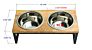 Luxury Stainless Steel Elevated Dogs Food Bowl Copper Slow Feeder Dog Water Bowl Stand Cute Raised Dog Feeding Bowl