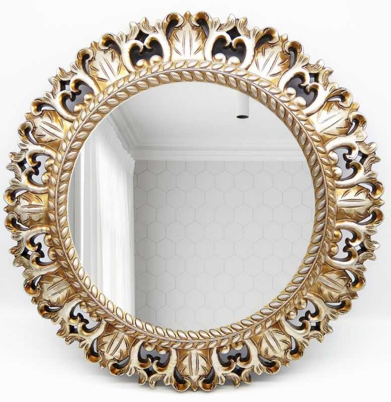 16 Inch Gold Finish Retro Antique Home Decor Wall Accessory Wall Mirror For