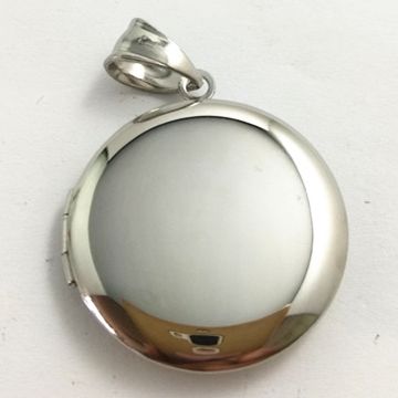 Stainless Steel Photo Frame Locket Carved round Mirror Shape Hollow Pendant Vintage Jewelry