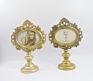 Oval Baroque Ornate Standing Photo Frame Holder Gold 5X3.5