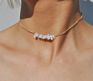 Macadams Crushed Stone Bar Choker Necklace Clavicle Gold Chain Necklace