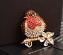 Rhinestone Brooches for Women Bird Brooch Pin Jewelry Colourful Crystal Flower Brooch