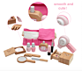 Wooden Makeup Play Set Cosmetics Toys Beauty Salon Pretend Play Accessories with Hair Dryer Girls Gifts