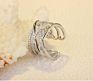 Sterling Silver Ring 925 Adjustable Double Layer Band Ring