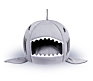 Washable Shark Pet Bed Cave Bed for Small Medium Dog Cat with Removable Cushion and Waterproof Bottom
