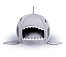 Washable Shark Pet Bed Cave Bed for Small Medium Dog Cat with Removable Cushion and Waterproof Bottom