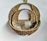 Natural Handmade Hanging Wall Flower Basket Pot with Plastic Lining for Garden Planter Small Flower Pots Livingroom