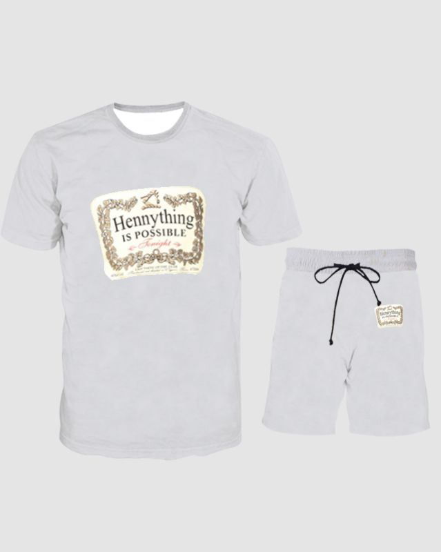 Women's Printed T-Shirt Customized 2 Pieces of Sports Home Wear Two Piece Pants Set
