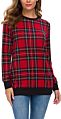 Women Plaid Top Stylish Long Sleeve Buffalo Plaid Blouse Top Casual Comfy Checkered Shirt Color Block Sweatshirt Dropshipping