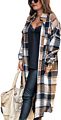 Women's Vintage Plaid Flannel Brushed Wool Blend Button down Shacket Shirts