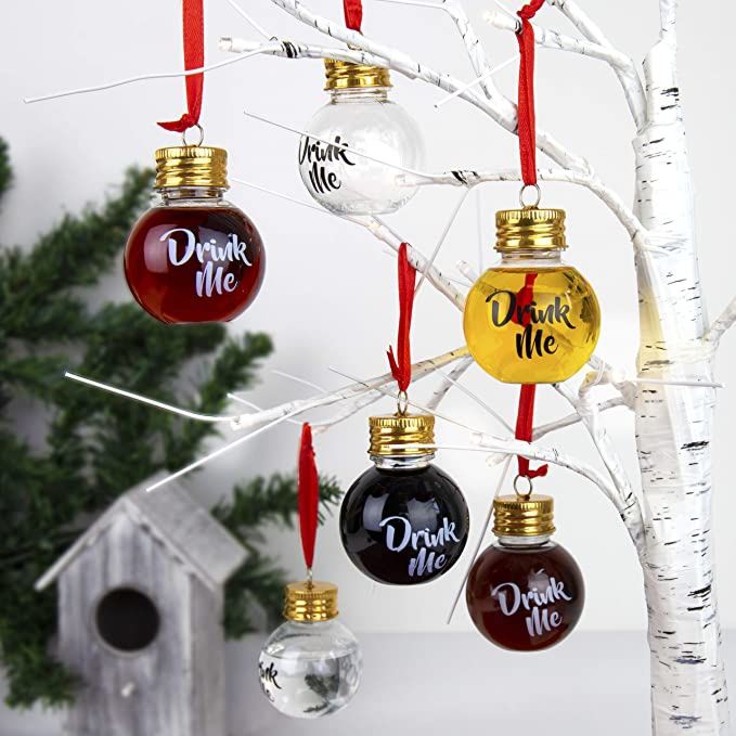 Booze Filled Christmas Tree Ornaments Plastic Christmas Balls Festive Clear Boozeballs