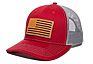 6 Panel Leather Patch Logo Mesh American Flag Trucker Hat