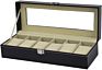 6 Slot Pu Leather Watch Box Display Case Professional Holder Black Mens Lockable Watch Holder Pu Leather Watch Organizer