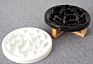 Design Ceramic Pet Slow Feeding Bowl Luxury Rounded Dog Bowl with Wooden Stand for Cat Dog