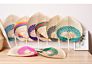 Z846 Traditional Chinese Craft Wedding Gifts Peach Wicker Natural Color Palm Fans Handmade Palm Leaves Hand Fan