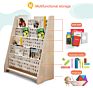 Children Bookcase Toy Display Book Stand Rack Bookshelf Sling Book Organizer with Fabric Bag