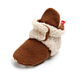 Newborn Baby Boys Girls Cozy Fleece Booties with Grippers Stay on Slipper Socks Infant Toddler Crib Shoes for Boys Girls