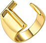 Flynee Jewelry Personalized Brass Gold Bold Initial Letter a to Z Open Alphabet Ring for Women