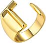 Flynee Jewelry Personalized Brass Gold Bold Initial Letter a to Z Open Alphabet Ring for Women