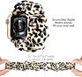 Girly Scrunchies Watch Bands for Apple Watch 38Mm 42Mm 40Mm 44Mm Leopard Flowers Printed Fabric Elastic Strap for Iwatch 7 6 Se