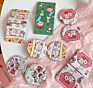 Mini Creative Portable Makeup Mirror Cartoon Mini Portable Mirror Girl's Sweet and Lovely Portable Creative round Mirror