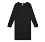 Women's Regular Fit Scoop Neck Mid-Length Light Grey 150 Gsm 100% Organic Combed Cotton L/S Dress