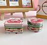 Mini Creative Portable Makeup Mirror Cartoon Mini Portable Mirror Girl's Sweet and Lovely Portable Creative round Mirror