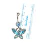 Gaby Stainless Steel Pink Diamond Butterfly Belly Button Rings Body Piercing Jewelry