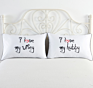 Style Foreign Trade Fast Selling Personality White Lovers Pillowcase Nantong Textile